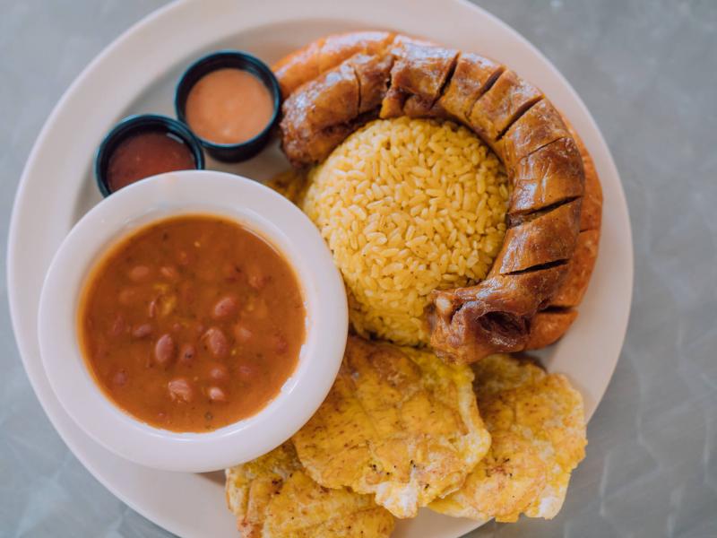 The Puerto Rican longaniza at Restaurante La Sombra is worth the wait!