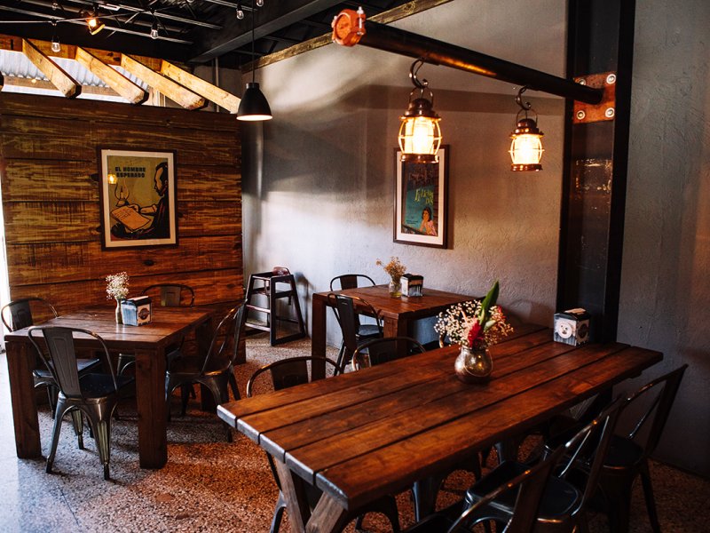 View of the lounge area at Bier Garden in Utuado