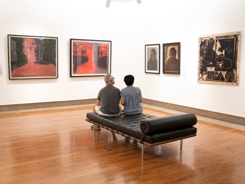 Viewing art at Museo de Arte San Juan.