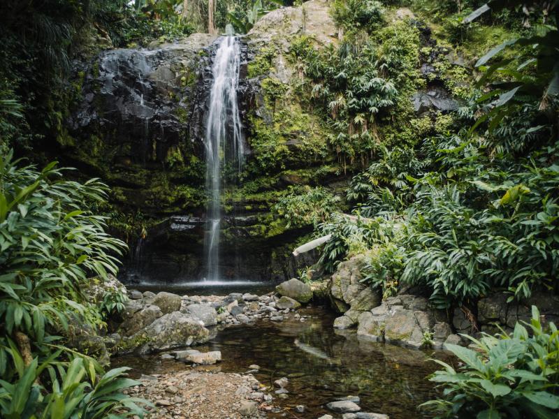 The Las Delicias waterfall in Ciales