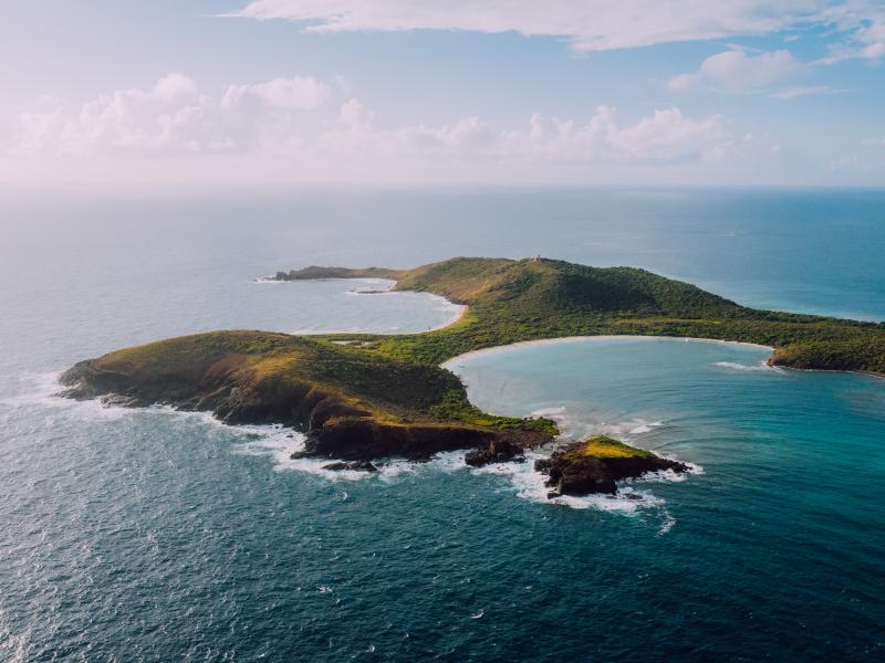 Aerial view of a cay in Culebra