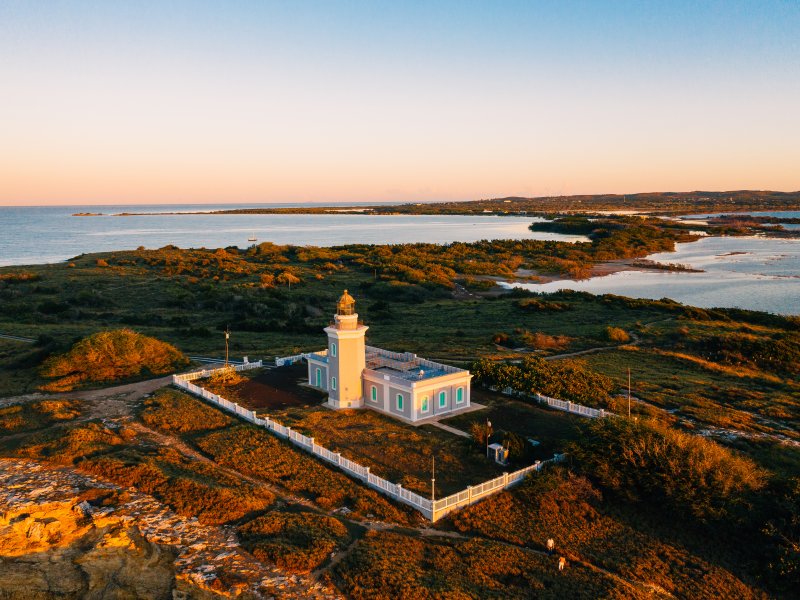 Aerial view of Los Morillos lighthouse 