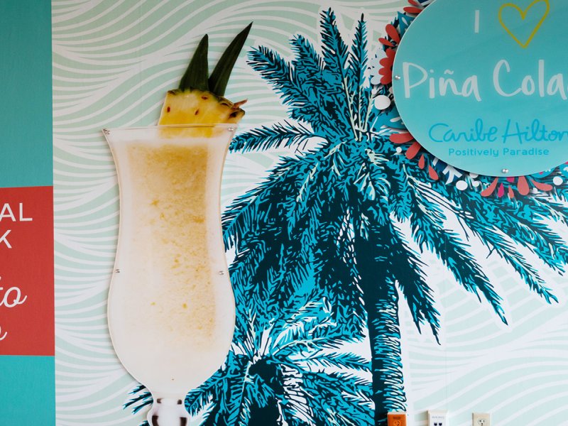 Pina Colada mural at the Caribe Hilton hotel