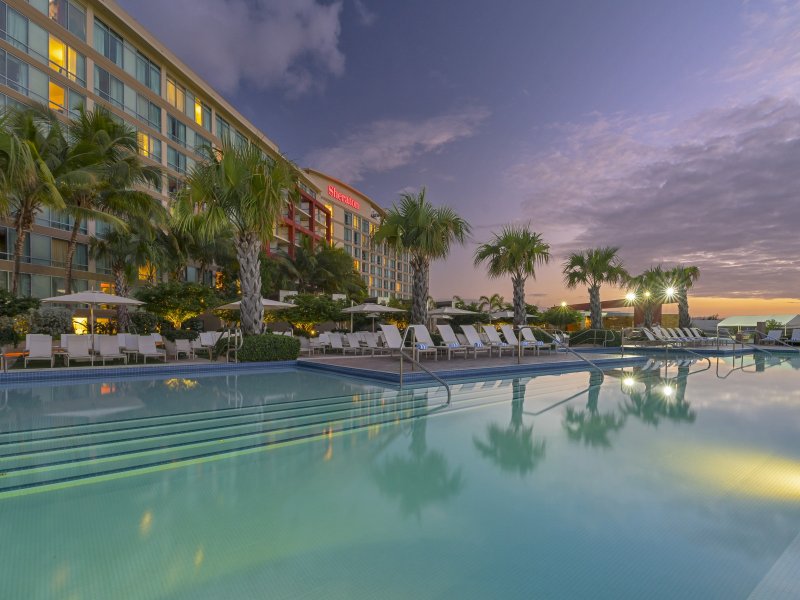 Pool area at the Sheraton Hotel