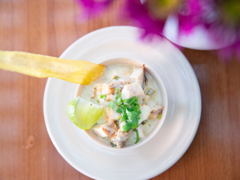 A dish of chicken stuffed mofongo.