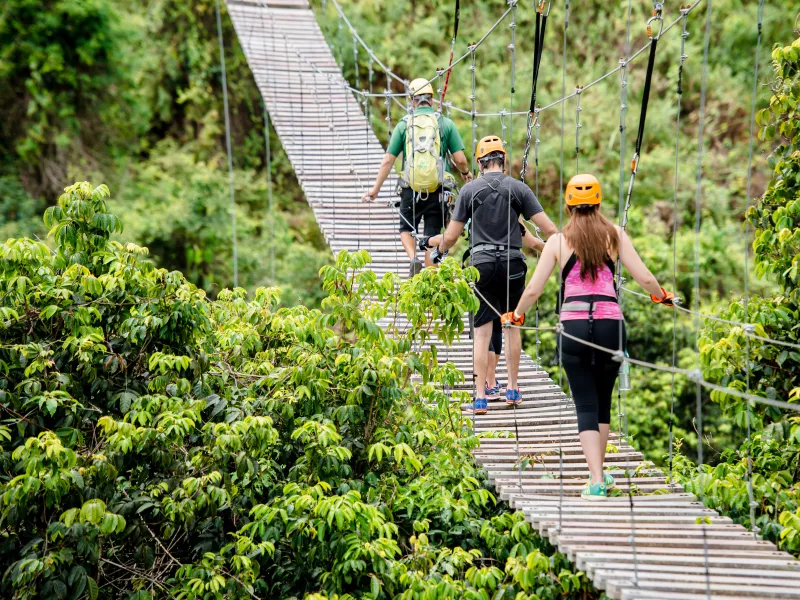 A group in Toro Verde Nature Adventure Park.