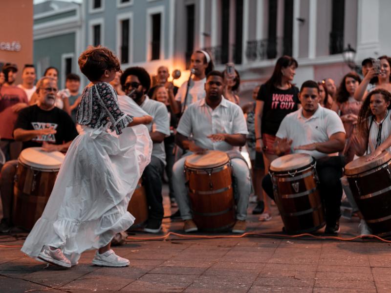 Woman dances bomba