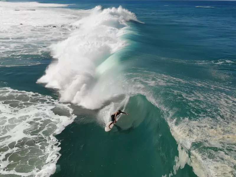Brian Toth surfing in Puerto Rico.