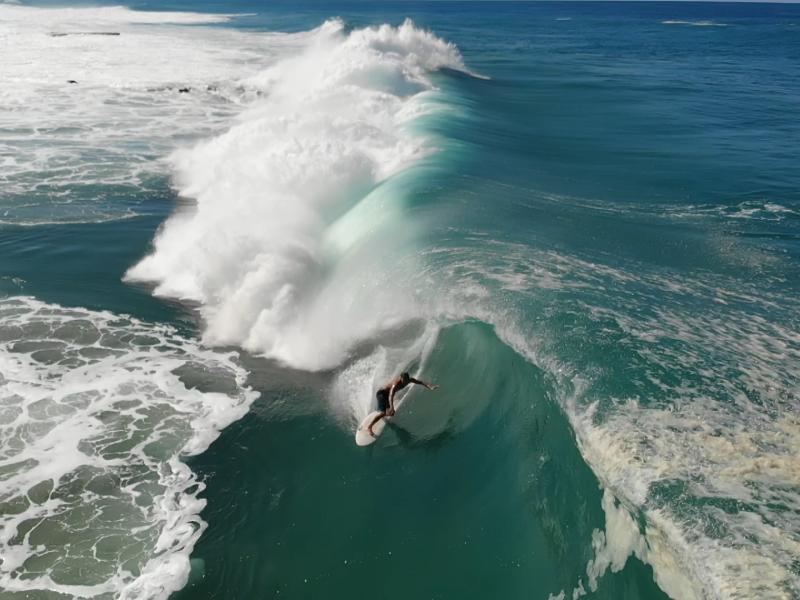 Brian Toth surfing in Puerto Rico.
