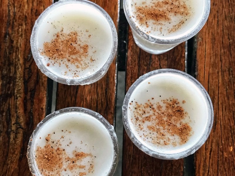 Coquito shot glasses.