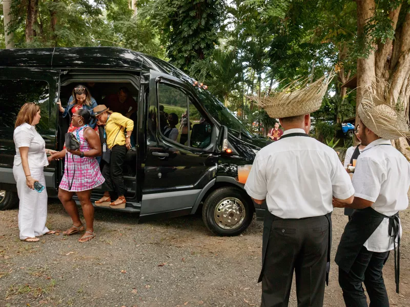 Private transportation services for off-site events. Transportation by Innovation DMC. 
