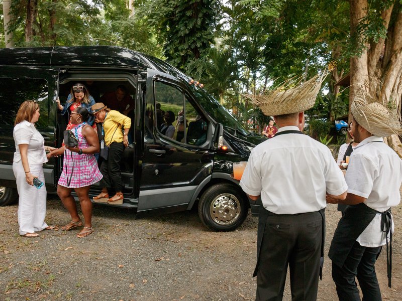 Private transportation services for off-site events. Transportation by Innovation DMC. 