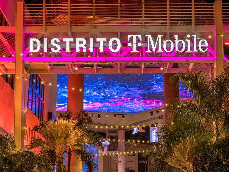 Entrance sign at T-Mobile District in San Juan, Puerto Rico.