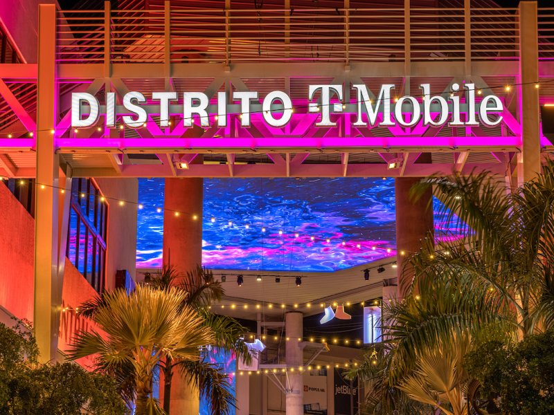 View of a Distrito T-Mobile sign.