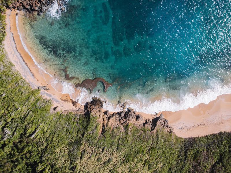 Stunning aerial view of Playa Escondida in Fajardo.