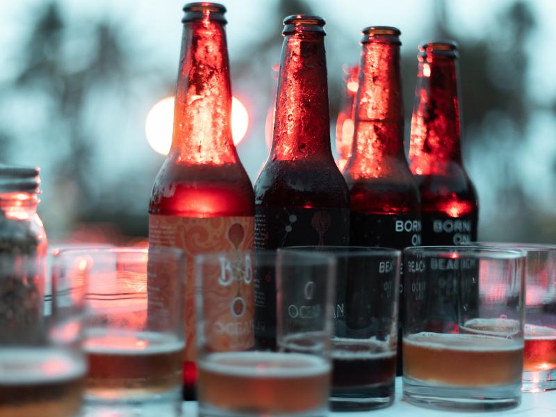 A flight of Ocean Lab beer