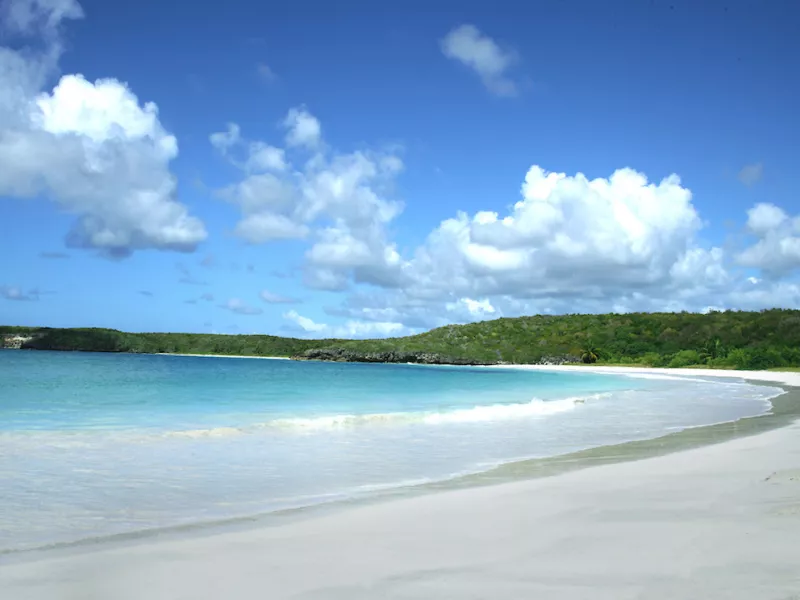 Una playa desierta en Vieques.