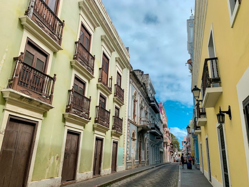 A narrow street in Old San Juan