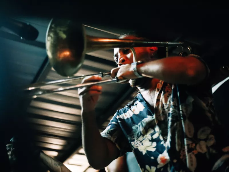Man playing the trumpet. 