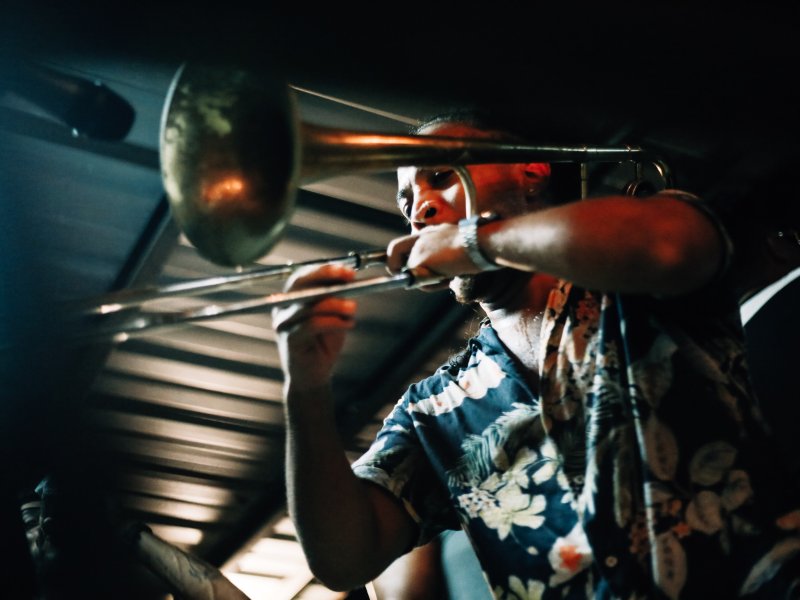 Man playing the trumpet. 