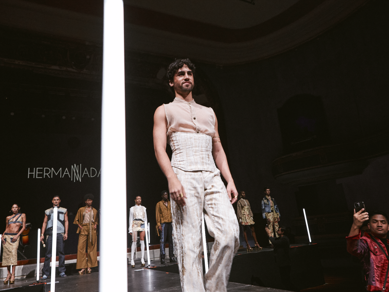 Herman Nadal presents his fashion collection at a Rolling Stone event in Bogotá, Colombia. 