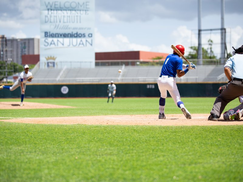 Players in baseball game