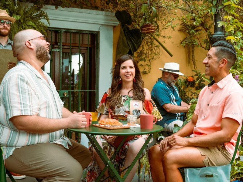 Group of people drinking.