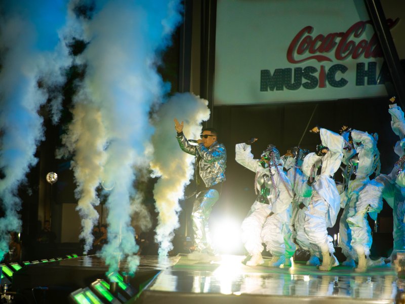 Boricua superstar Daddy Yankee performing at Distrito TMobile in San Juan, Puerto Rico.