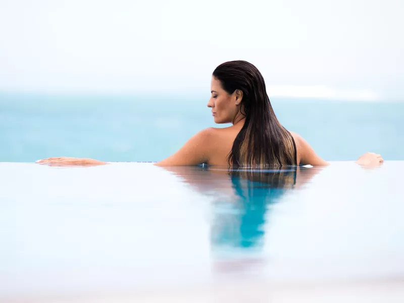 Relaxing in the pool