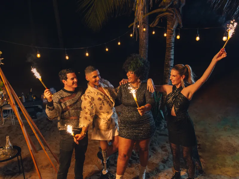 Group of people celebrating New Years Eve
