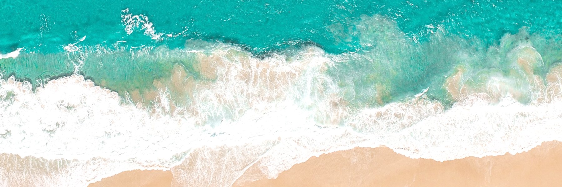 Aerial view of the waves at a Puerto Rican Beach