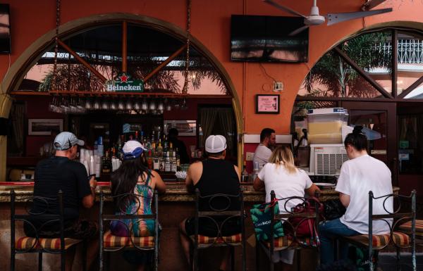 View of a restaurant's bar in Old San Juan.