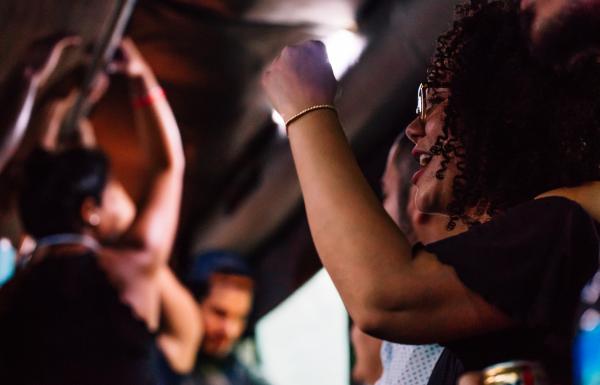 People having fun and dancing at a club