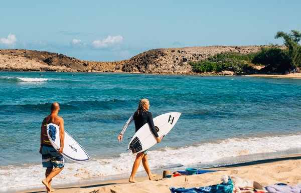 Surfing at Jobos in Isabela