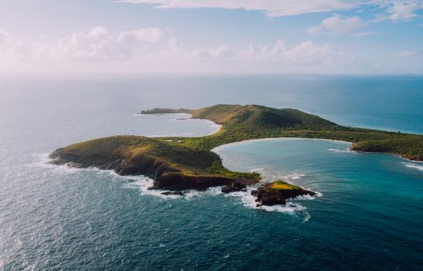 Aerial view of a cay in Culebra