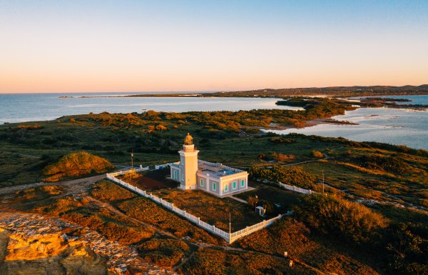 Aerial view of Los Morillos lighthouse