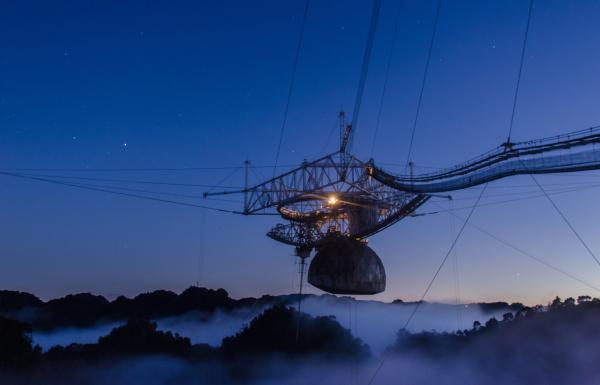 Aerial view of the Arecibo Observatory, the world’s largest radio telescope.