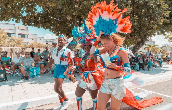People dancing at parade in Puerto Rico
