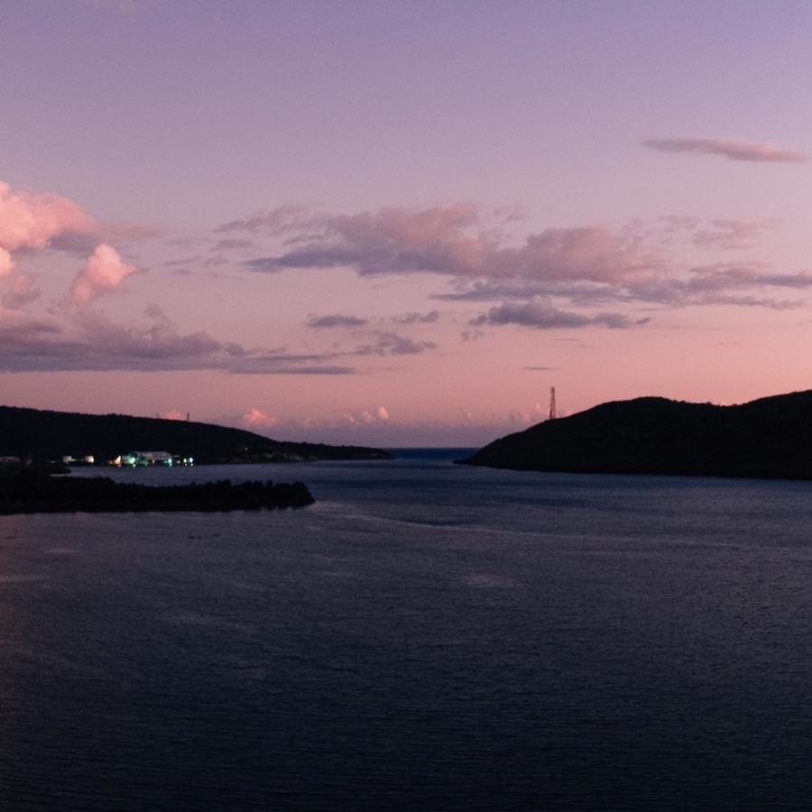 A view of Guánica lagoon during a beautiful sunset. 