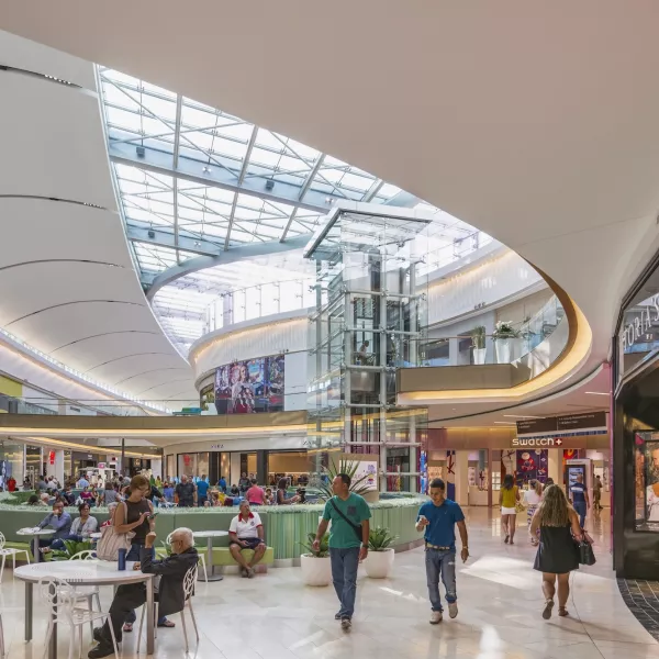 Shoppers enjoy the luxurious offerings at the Mall of San Juan.