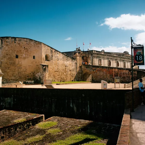 On the grounds of the historic San Cristobal Fort.
