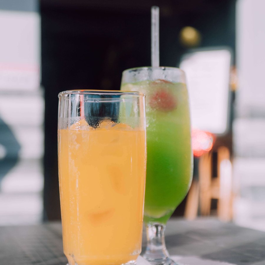 Two drinks served outside at Brisas Del Mar in Guanica.