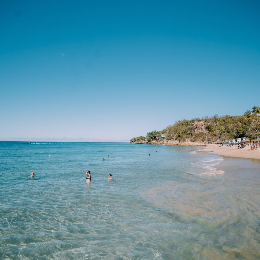 Crystalline waters off the shore of Crashboat Beach in Aguadilla.