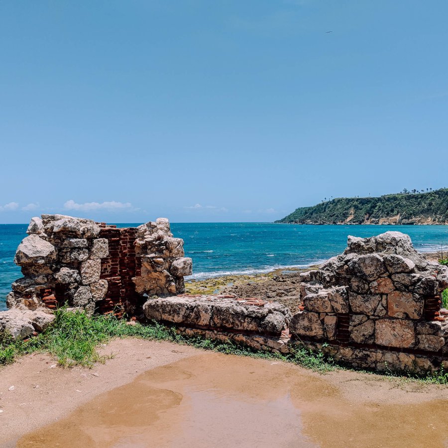 Looking out over the ocean from the Punta Borinquen Lighthouse ruins.