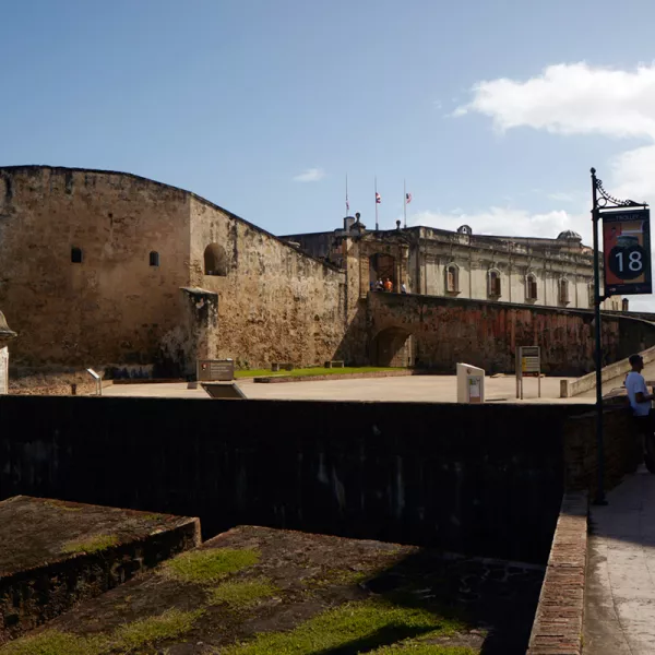 Exterior of Castillo San Cristóbal, a major Spanish fortification in Old San Juan, Puerto Rico.