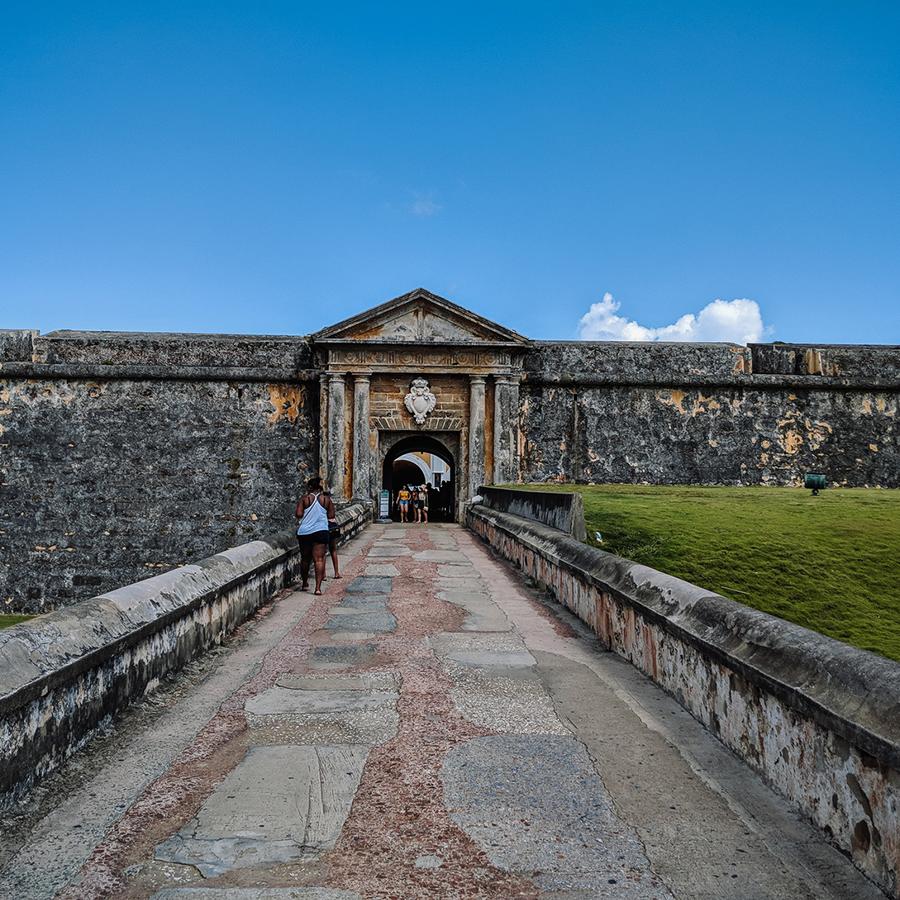 Front view of El Morro in Old San Juan.