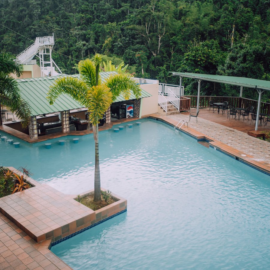 Pool view of Hacienda Negrón in Ciales