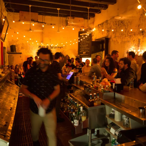 Cozy nightlife scene at La Factoría, a top Old San Juan nightlife spot.