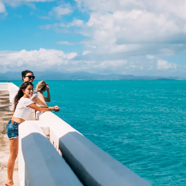 Visitors admiring the calm waters of Mosquito Bay in Vieques, home to the world’s brightest bioluminescent bay.