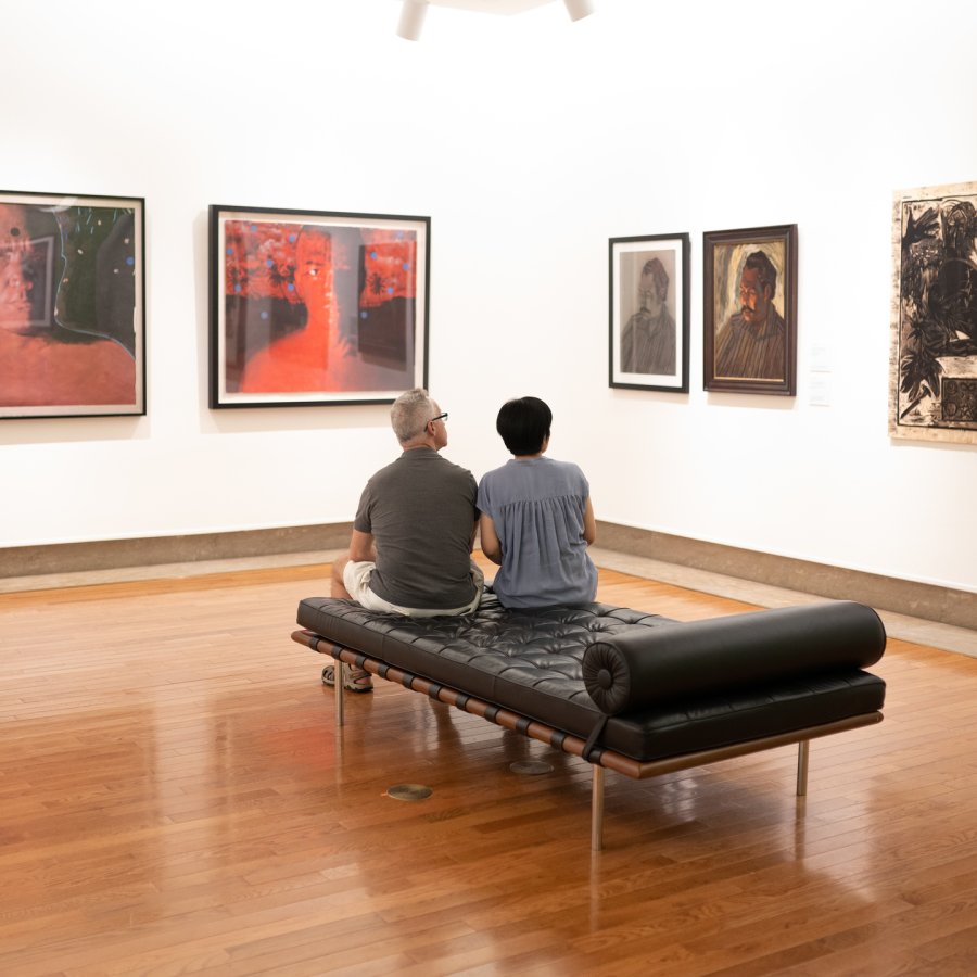 Viewing art at Museo de Arte San Juan.
